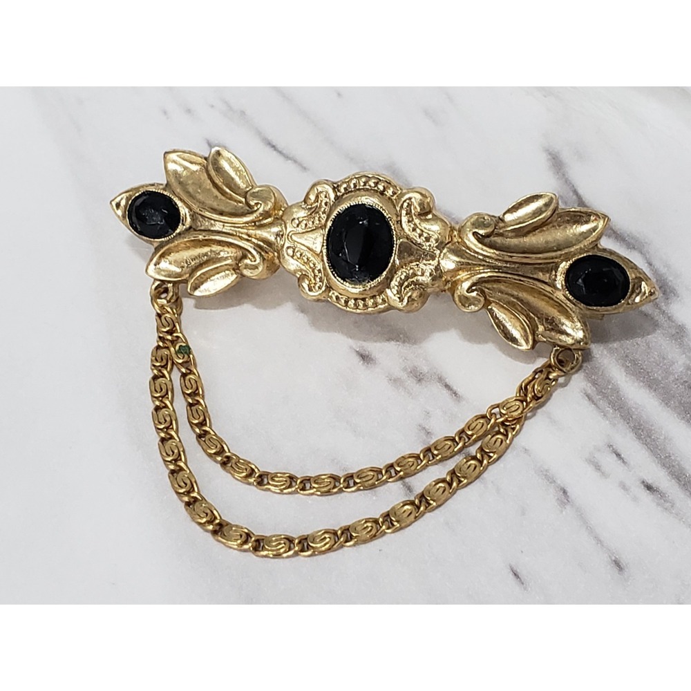 Vintage Hair Clip Metal French Barrette Victorian Withy Gothic Romantic 50's